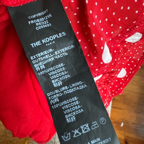 The Kooples Moonlight Dots Red and White Mini Dress, size 0 - Picture 6 of 10